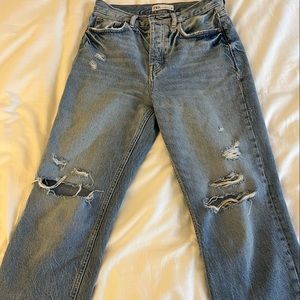 Zara ripped cropped jeans